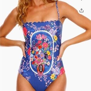 NWT Agua Bendita Fully Embroidered Beaded  Miller Vessel One Piece Size L